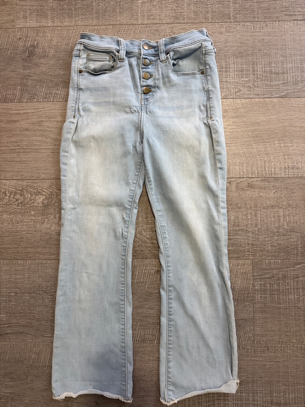 Crescent Pale Blue High-Rise Bootcut Jeans